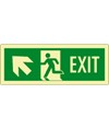 Cartello fotoluminescente con freccia in alto a sx