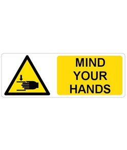 Cartello 'mind your hands'
