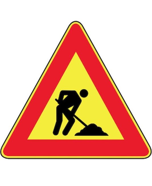 Cartello 'lavori in corso' in lamiera Cartello 'lavori in corso' in lamiera