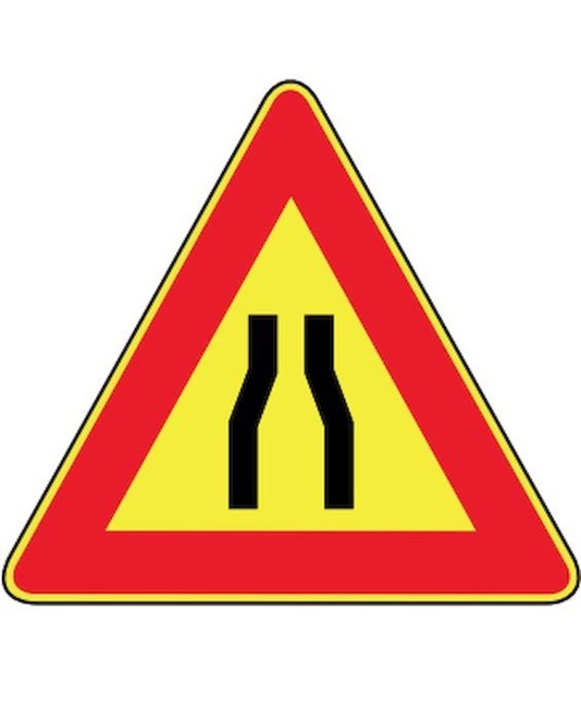 Cartello 'strettoia simmetrica' in lamiera Cartello 'strettoia simmetrica' in lamiera