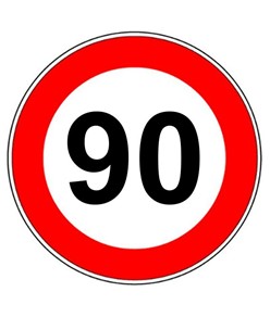 Cartello limite di velocità per cantieri temporanei