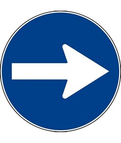 Cartello direzione obbligatoria GIREVOLE per cavalletto