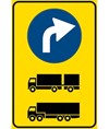 Cartello 'direzione autocarri obbligatoria' con simbolo freccia a scelta