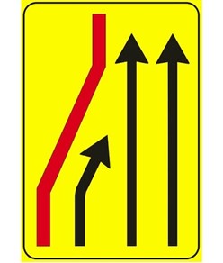 Cartello segnalazione corsia chiusa per cantieri temporanei