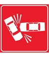 Cartello 'incidente' in lamiera.