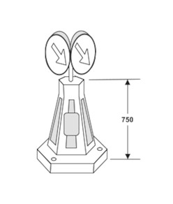 Dissuasore di sosta in gomma antiurto