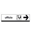 Cartello 'uffici' con freccia direzionale in lamiera scatolata Cartello 'uffici' con freccia direzionale in lamiera scatolata