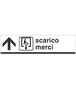 Cartello 'scarico merci' in lamiera scatolata