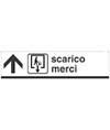 Cartello 'scarico merci' in lamiera scatolata Cartello 'scarico merci' in lamiera scatolata