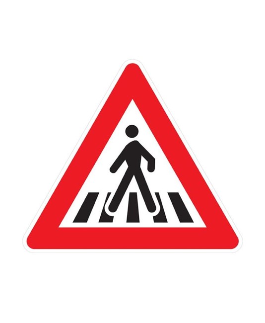 Cartello di pericolo 'Attraversamento pedonale' Cartello di pericolo 'Attraversamento pedonale'