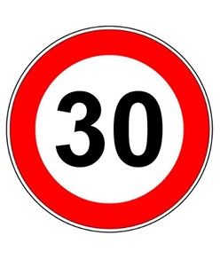Cartello di divieto  'Limite massimo velocità 30 km/h'