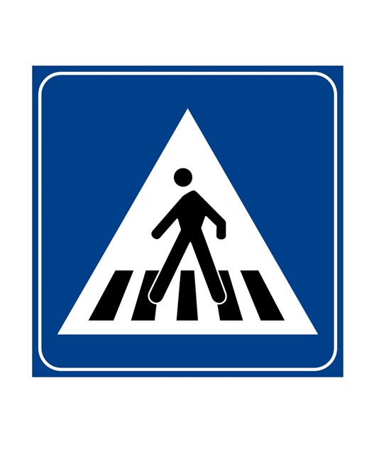 Segnale di sicurezza  'Attraversamento pedonale' Segnale di sicurezza  'Attraversamento pedonale'
