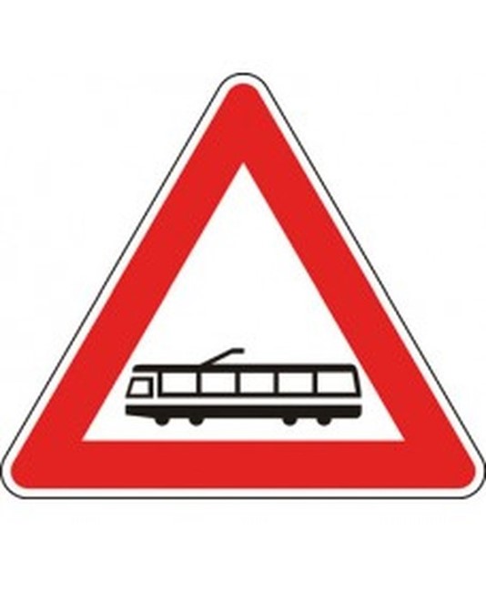 Cartello stradale attraversamento tram Cartello stradale attraversamento tram