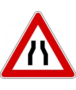 Cartello pericolo strettoia simmetrica