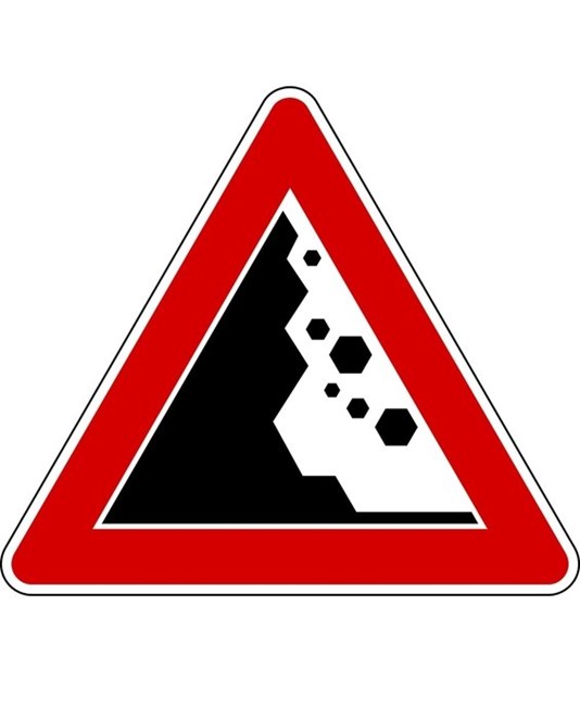 Cartello stradale caduta massi Cartello stradale caduta massi