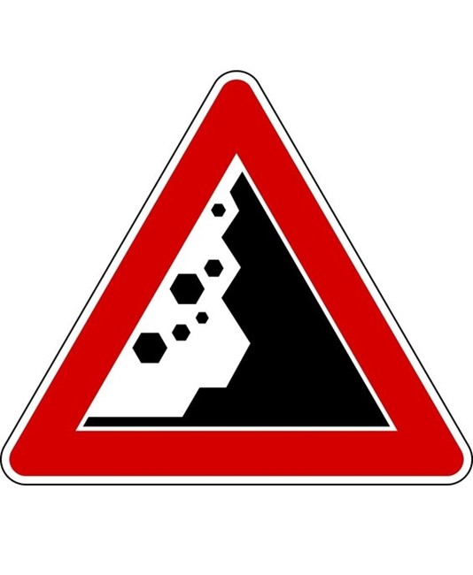 Cartello pericolo caduta massi Cartello pericolo caduta massi