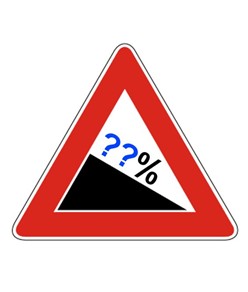 Cartello stradale discesa con pendenza