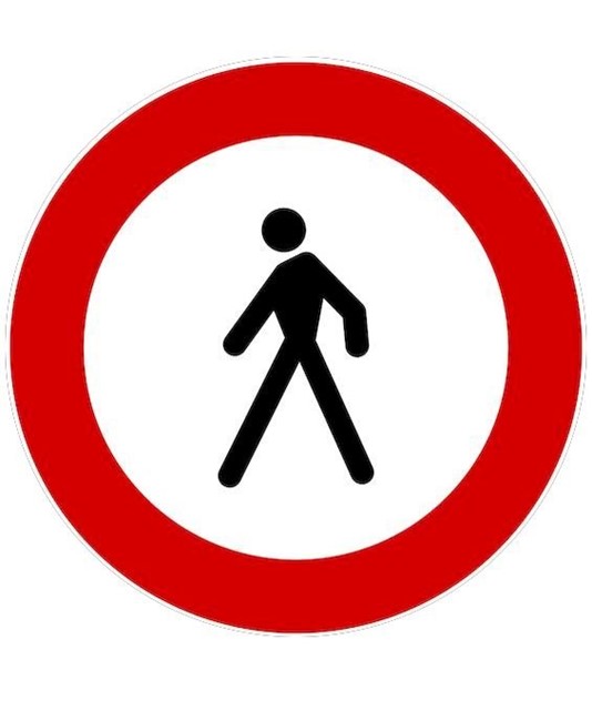 Cartello divieto di transito ai pedoni Cartello divieto di transito ai pedoni