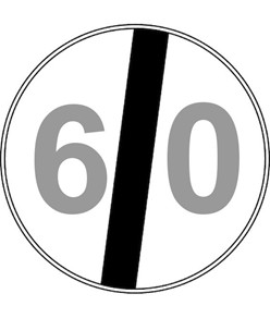 Cartello fine limite di velocità