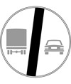 Cartello fine divieto di sorpasso veicoli 3,5 t