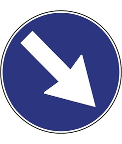 Cartello obbligo passaggio a destra