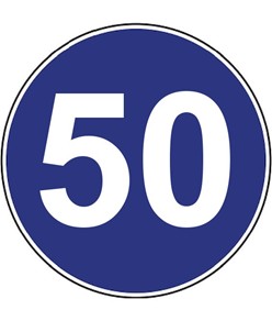 Cartello limite minimo di velocità