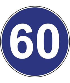 Cartello limite minimo di velocità