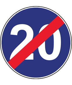 Cartello fine limite minimo velocità