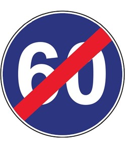 Cartello fine limite minimo velocità