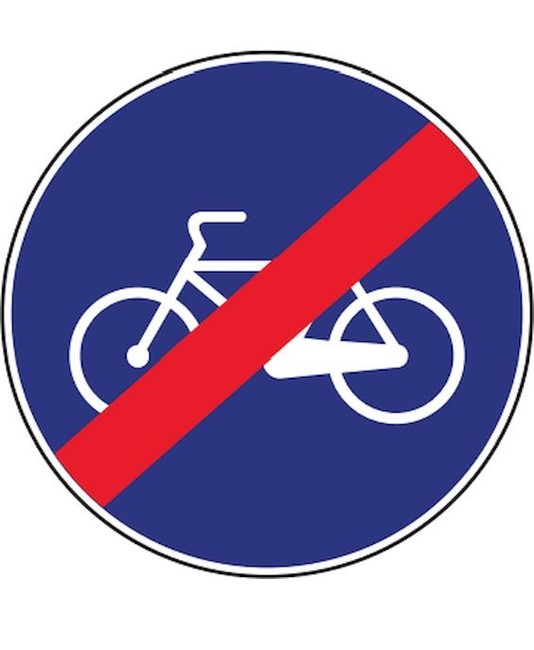 Cartello fine pista ciclabile Cartello fine pista ciclabile