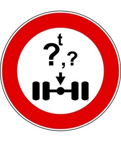 Cartello divieto veicoli aventi massa per asse sup a t