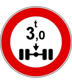Cartello divieto veicoli aventi massa per asse sup a t