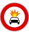 Cartello divieto di transito per veicoli che trasportano esplosivi