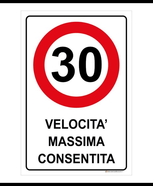 Cartello in lamiera  Velocità massima consentita