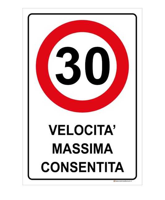 Cartello in lamiera Velocità massima consentita Cartello in lamiera Velocità massima consentita