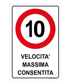 Cartello in lamiera  Velocità massima consentita