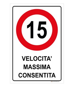 Cartello in lamiera  Velocità massima consentita