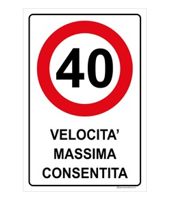 Cartello in lamiera  Velocità massima consentita