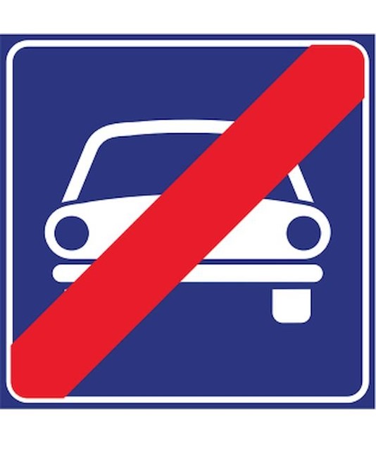 Cartello fine strada riservata ai veicoli a motore Cartello fine strada riservata ai veicoli a motore