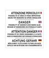 Cartello attenzione pericolo varie lingue