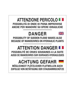Cartello attenzione pericolo varie lingue