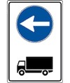 Cartello direzione obbligatoria autocarri a sinistra Cartello direzione obbligatoria autocarri a sinistra