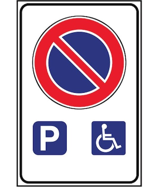 Cartello divieto di sosta eccetto disabili Cartello divieto di sosta eccetto disabili