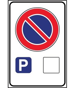 Cartello divieto di sosta con indicazione parcheggio