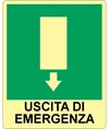 Cartello FOTOLUMINESCENTE uscita di emergenza in pvc