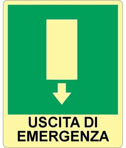 Cartello FOTOLUMINESCENTE uscita di emergenza in pvc