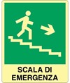 Cartello fotoluminescente pvc  'Scala di emergenza discesa'