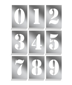 Kit stencil in alluminio con numeri dal 0 al 9