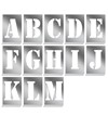 Kit stencil in alluminio con lettere dalla A alla M