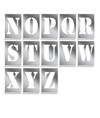 Kit stencil in alluminio con lettere dalla N alla Z